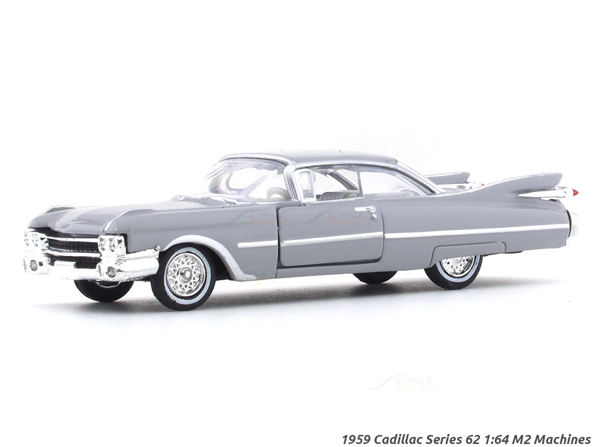 1959 Cadillac Series 62 grey 1:64 M2 Machines diecast hauler scale