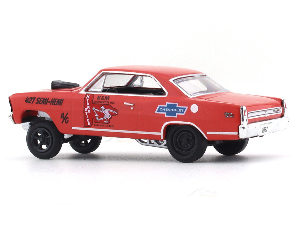 1967 Chevrolet Nova Gasser red 1:64 M2 Machines diecast scale car