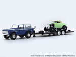 1976 Ford Bronco & 1992 Ford Roadster 1:64 M2 Machines diecast hauler scale model