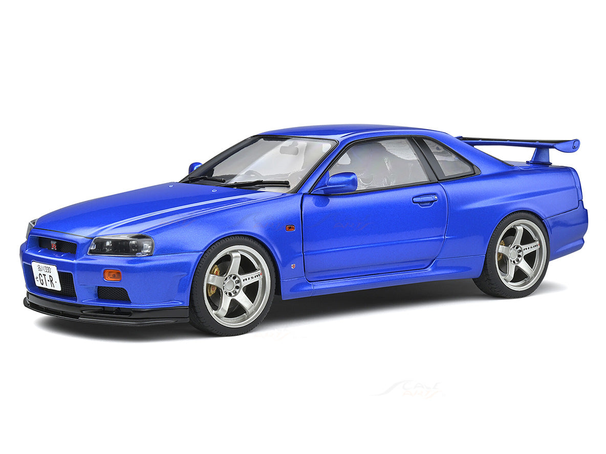 1999 Nissan Skyline R34 GT-R Blue 1:18 Solido licensed diecast