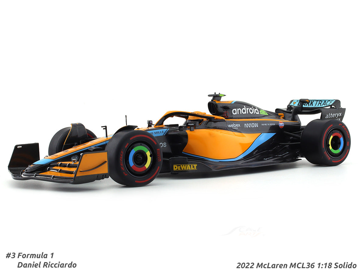 2022 Mclaren Mcl36 #3 Daniel Ricciardo 1:18 Solido Diecast Scale Model 