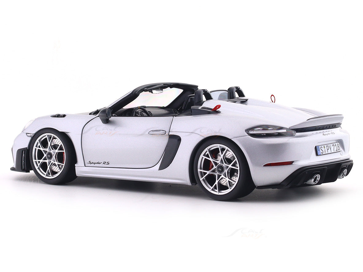 2023 Porsche 718 982 Spyder RS Weissach Silver 1:18 Norev Licensed