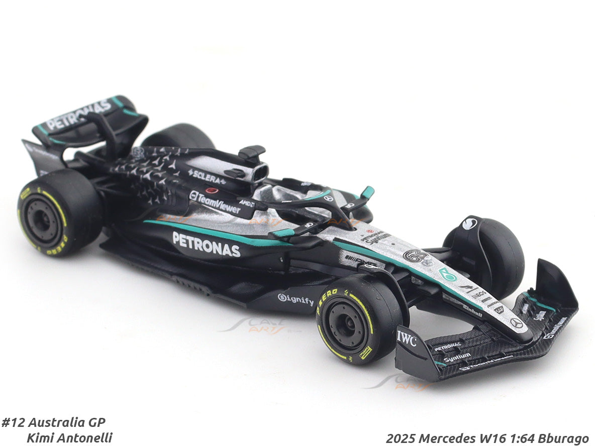2025 Mercedes-Benz W16 No 12 1:64 Bburago Licensed Diecast Formula