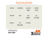 Off White 17ml AK Interactive acrylic color AK11002