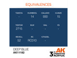 Deep Blue 17ml AK Interactive acrylic color AK11182