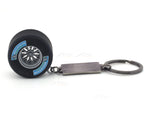 Michelin Race Car tire with Rim keyring / keychain