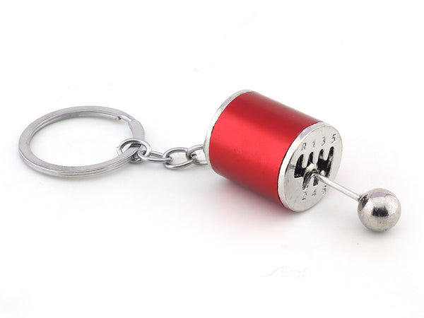 Gear shifter red metal keyring / keychain