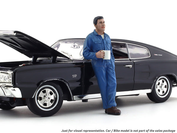 Larry Taking break Mechanic 1:18 American Diorama Figure for scale models