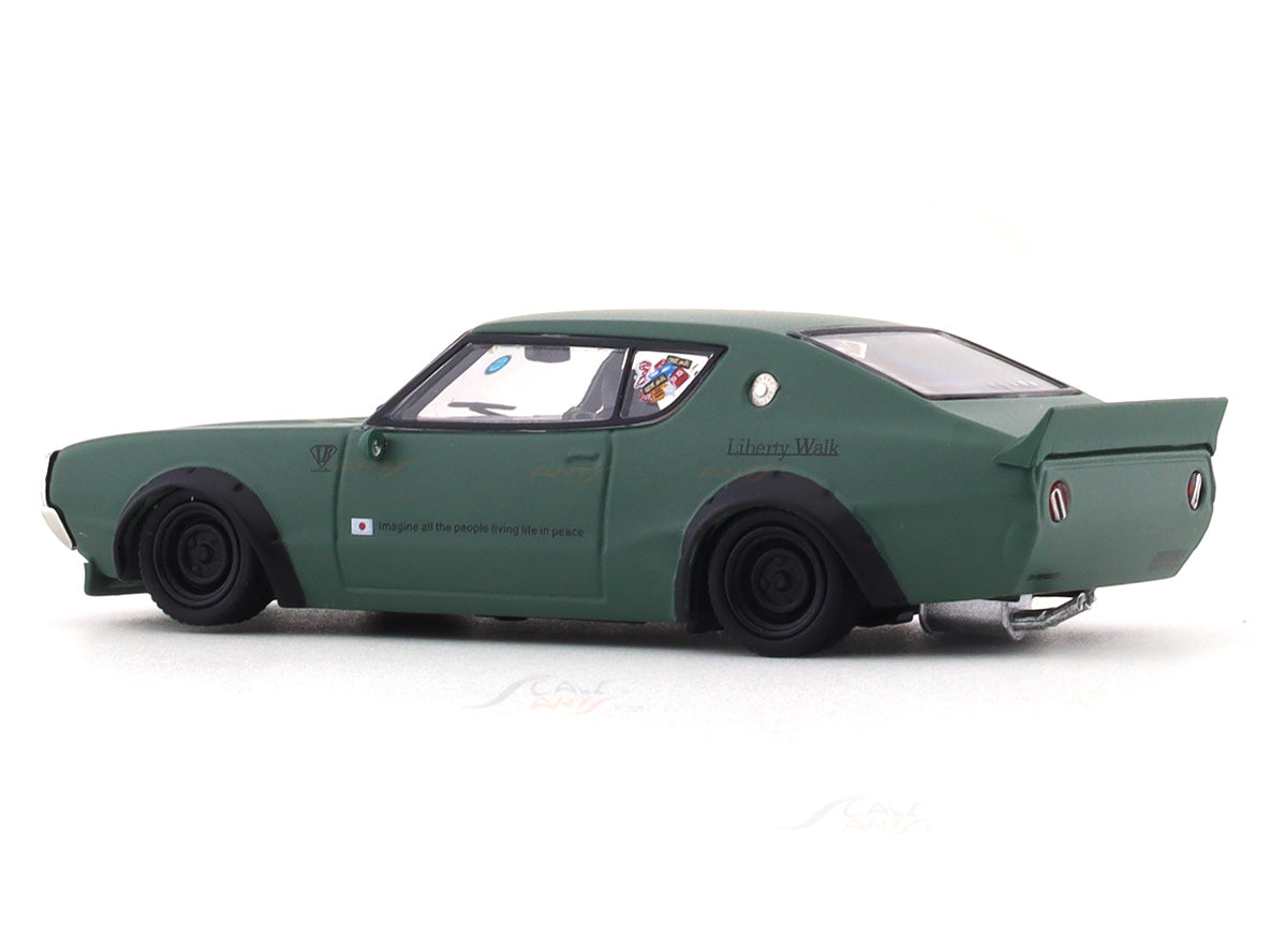 Nissan Skyline GT-R II KPGC110 LB Kenmeri Works matte Green 1:64