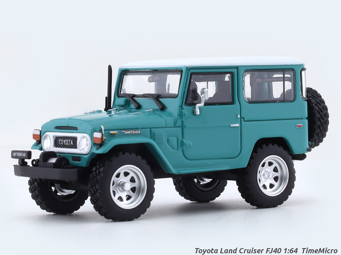 Toyota Land Cruiser FJ40 green with figure 1:64 TimeMicro diecast