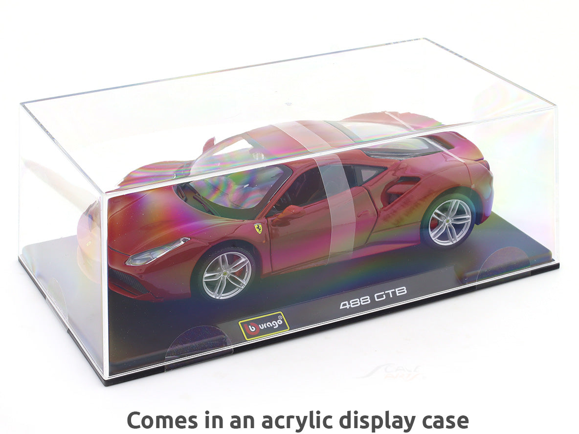 Ferrari 488 GTB with Acrylic case 1:24 Bburago licensed diecast