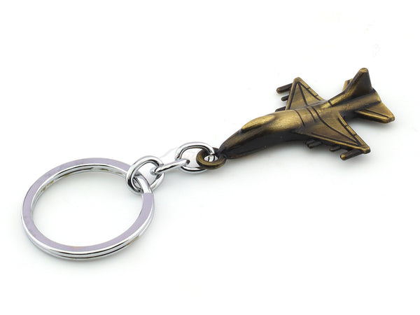 Fighter Plane bronze metal keyring / keychain