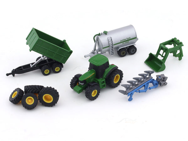 John Deer 7R 350 Tractor with accessories 1:128 Bruder diecast keychain licensed product