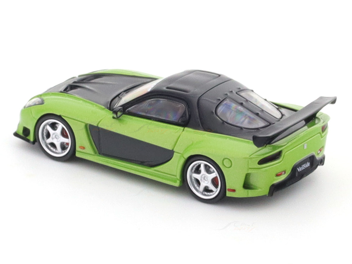 Mazda RX-7 Veilside green with figure 1:64 TimeMicro diecast scale