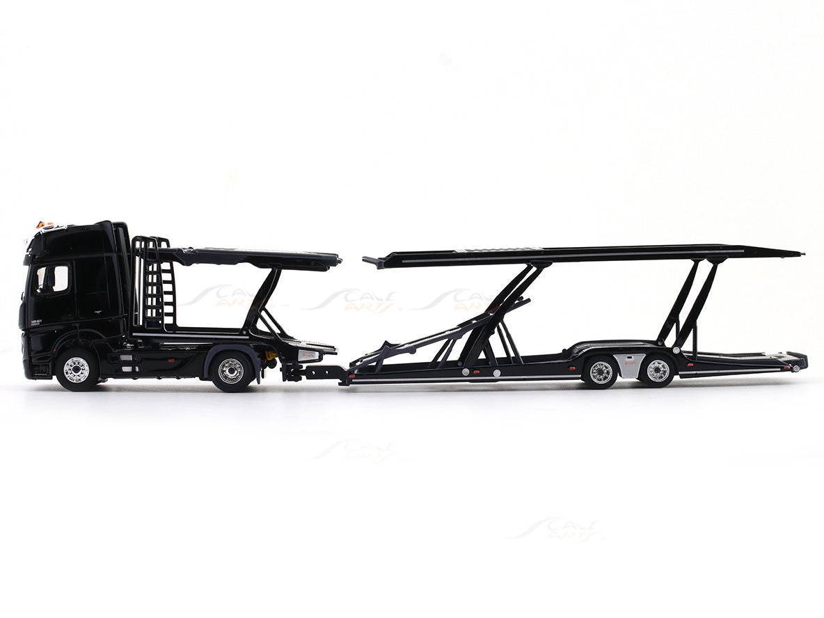 Mercedes-Benz Actros Transporter black 1:64 GCD diecast scale