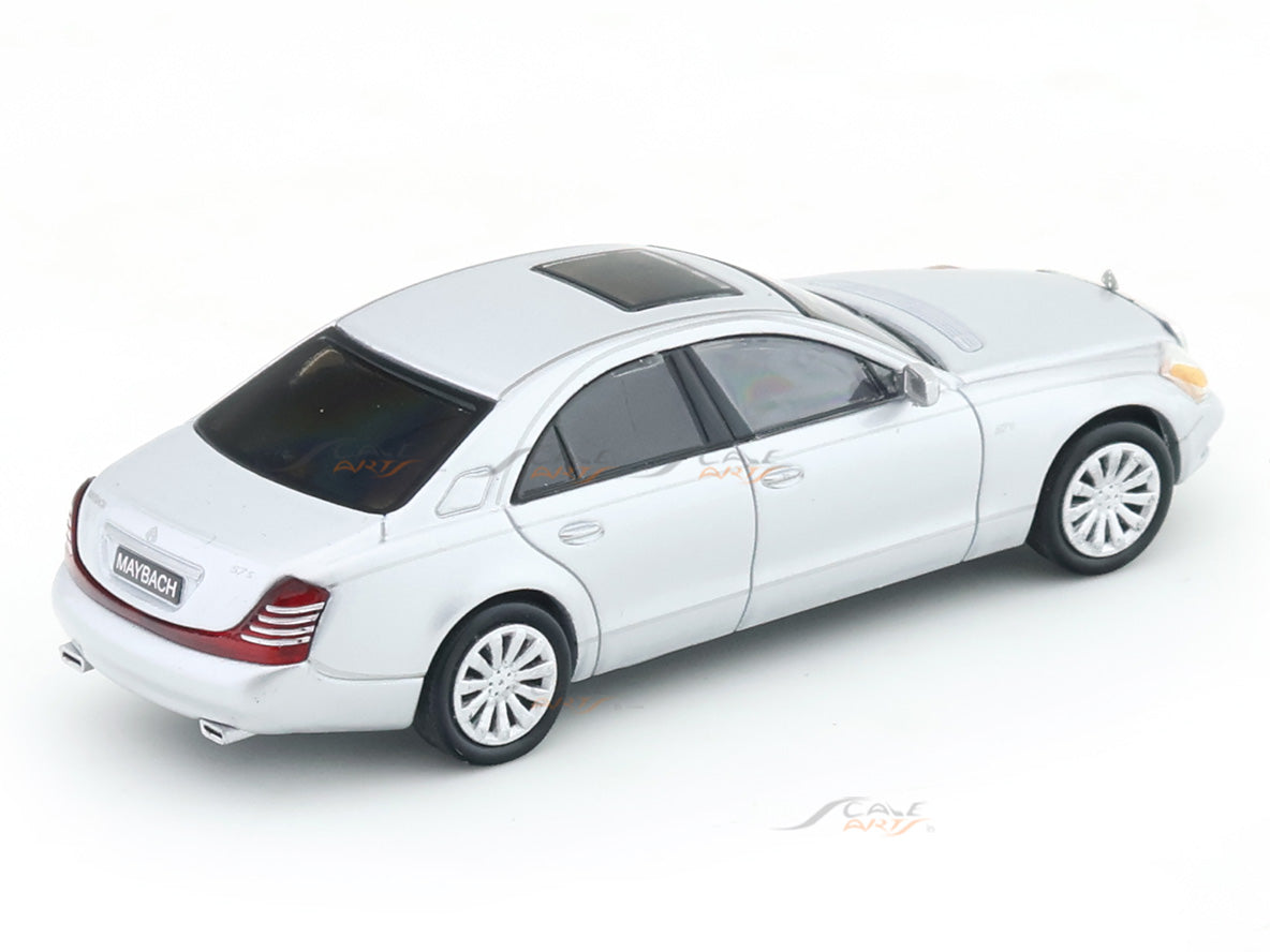 Mercedes-Maybach 57S Silver 1:64 Shadow Diecast Model Car | Luxury