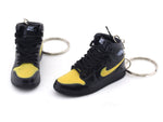 Nike Jordan Air Black Brown stripes Shoes pair PVC keyring / keychain