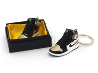 Nike Jordan Air Black Gold Shoes pair PVC keyring / keychain