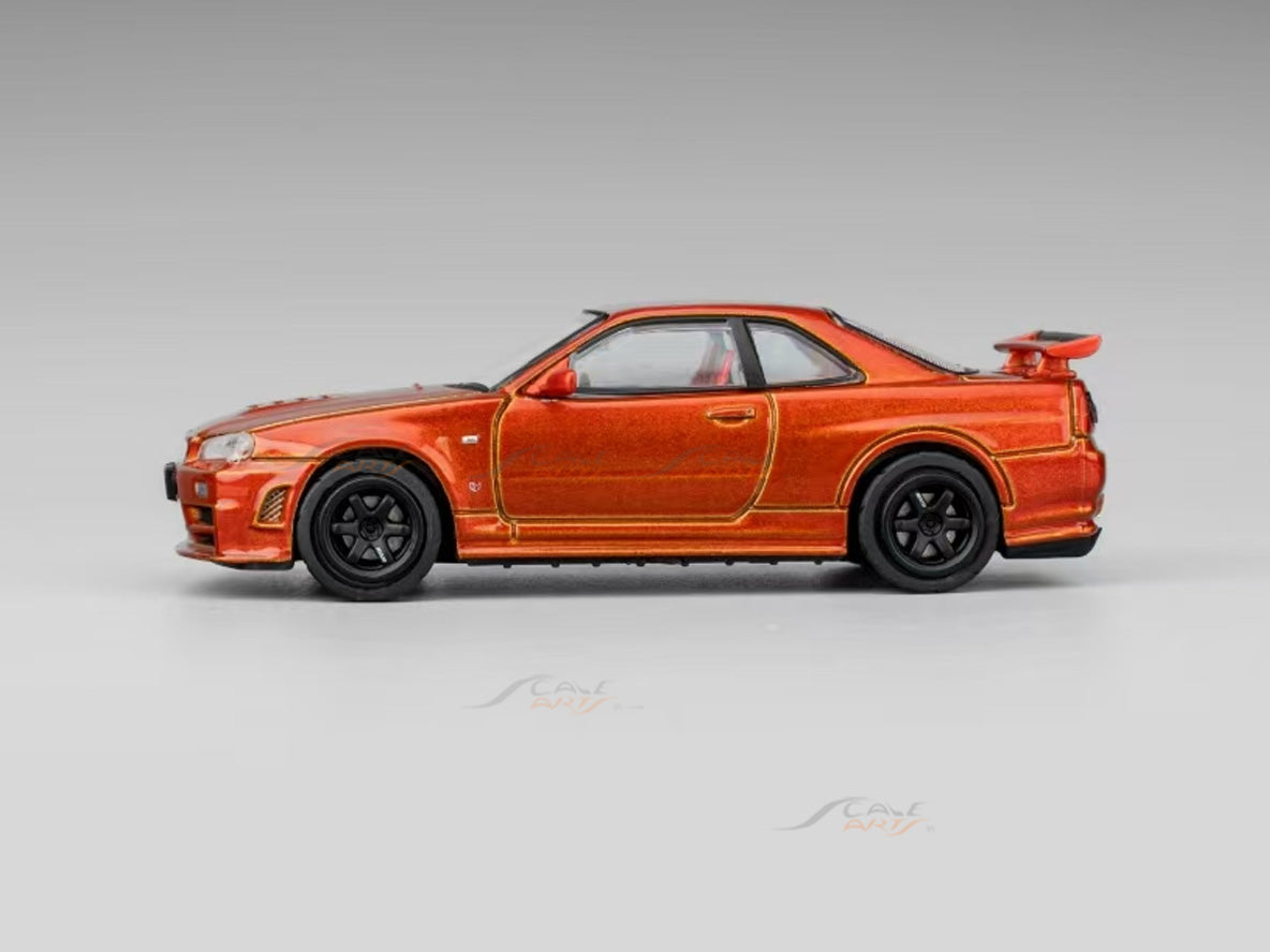 Nissan Skyline GT-R R34 Z-Tune orange 1:64 Shadow Diecast Model