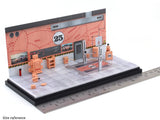 Pinkpig Garage Diorama set 1:64 Moreart scale model diorama