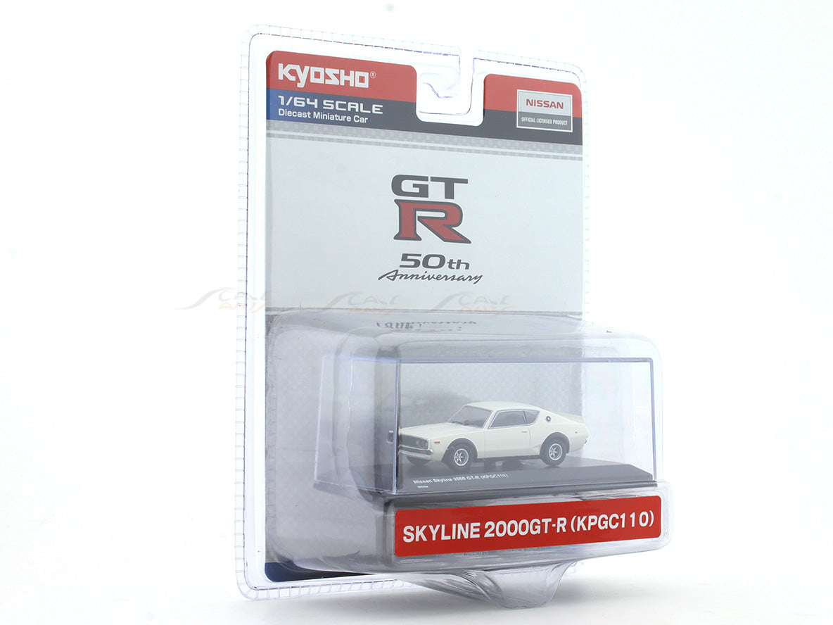 Nissan Skyline 2000 GT-R KPGC 110 white 1:64 Kyosho licensed