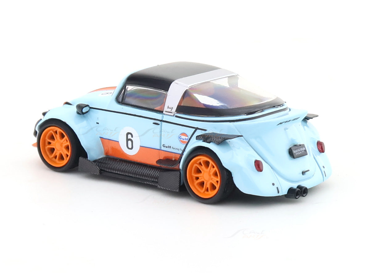 RWB Beetle 1/64 Gulf ミニカー Volkswagen Beetle RWB Gulf with Figure 1:64 TimeMicro Diecast