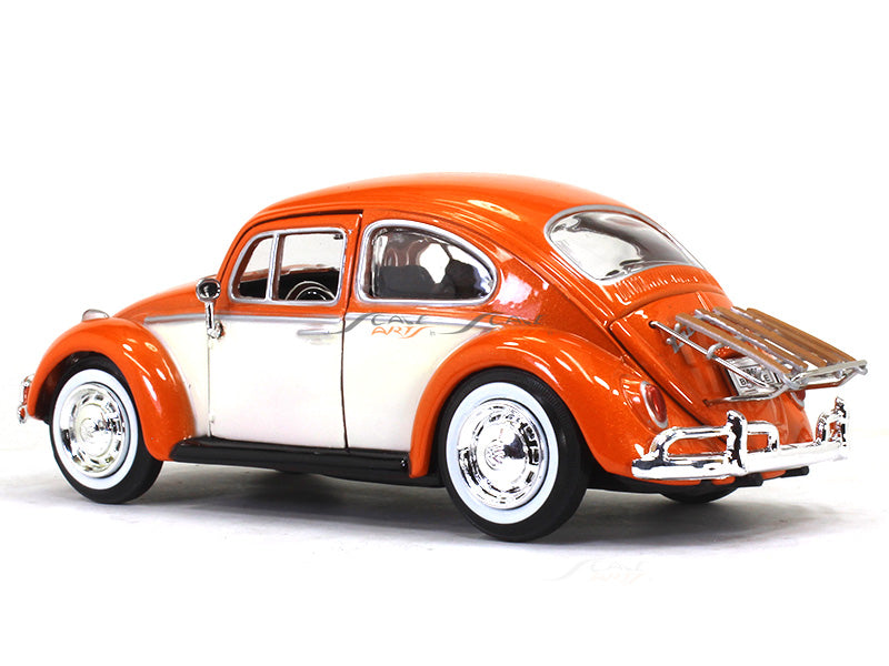 1966 Volkswagen Classic Beetle orange 1:24 Motormax diecast scale