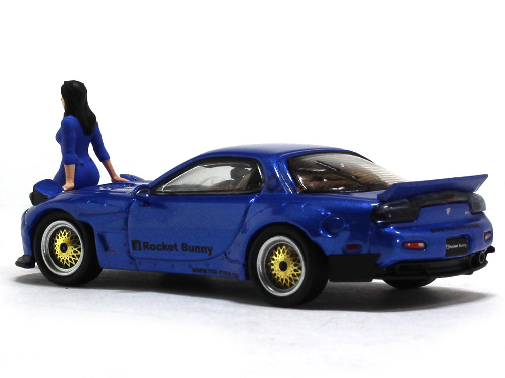 Mazda RX-7 Rocket Bunny blue 1:64 TimeMicro diecast scale
