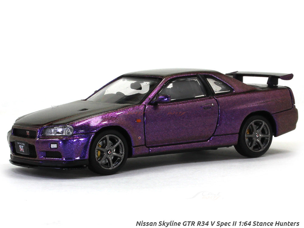 Nissan Skyline GTR R34 V Spec II purple 1:64 Stance Hunters