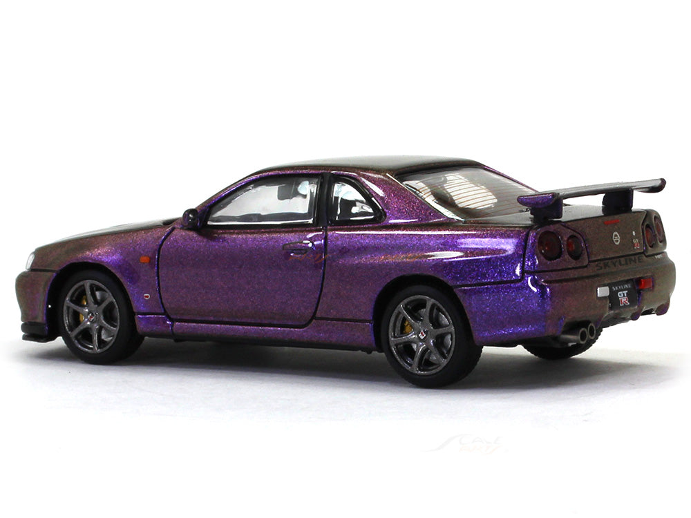 開封品 1/64 Stance Hunters SKYLINE R34 Nissan Skyline GTR R34 V Spec II purple 1:64 Stance Hunters diecast sc
