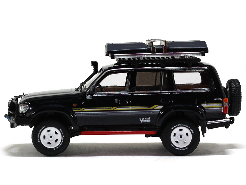 Toyota Land Cruiser LC80 black with Roof Rack 1:64 Kengfai diecast