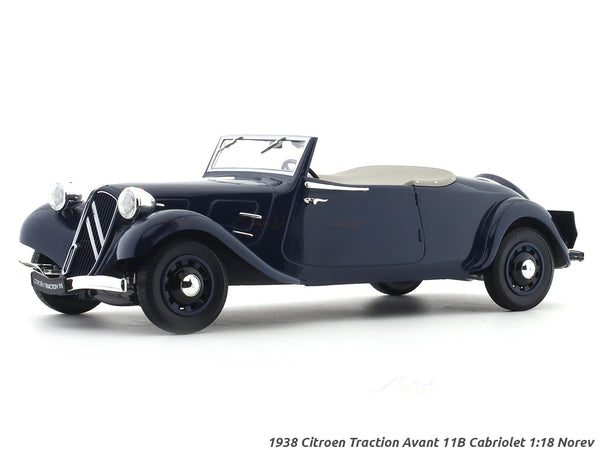 1938 Citroen Traction Avant 11B Cabriolet blue 1:18 Norev diecast scale model car collectible