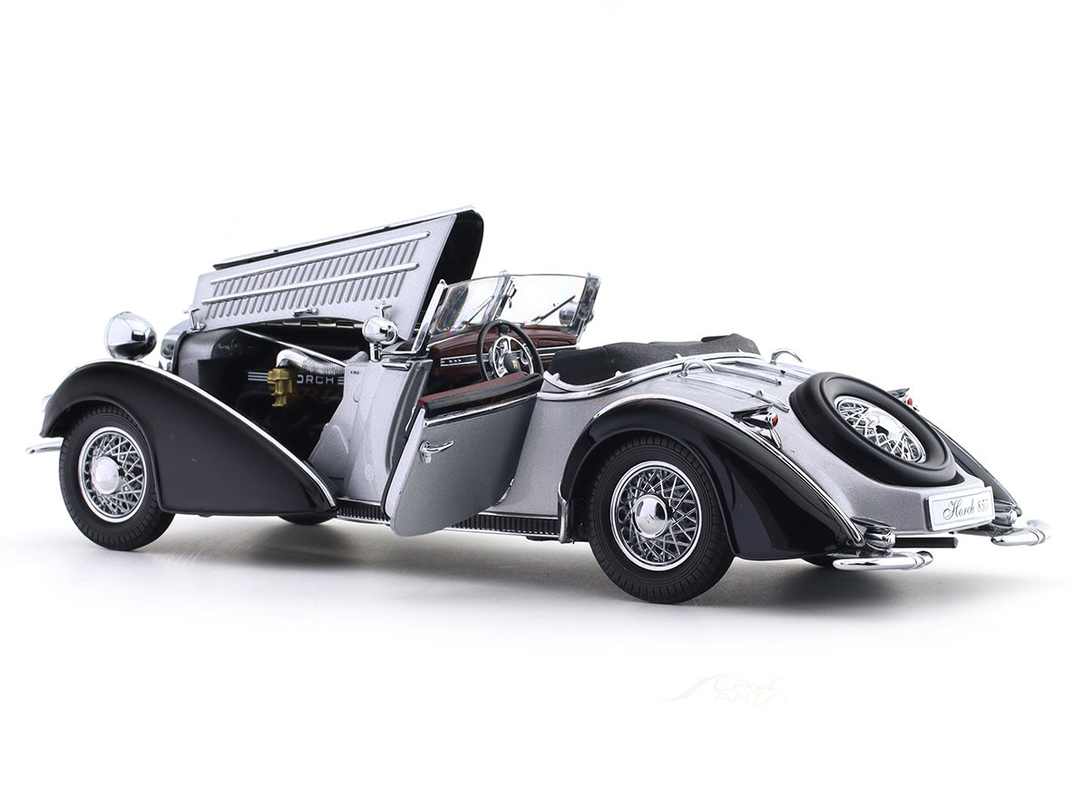 1939 Horch 855 Roadster Black & Silver 1:18 Scale Model | Sunstar