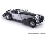 1939 Horch 855 Roadster Black & Silver 1:18 Scale Model | Sunstar Classic Luxury Diecast