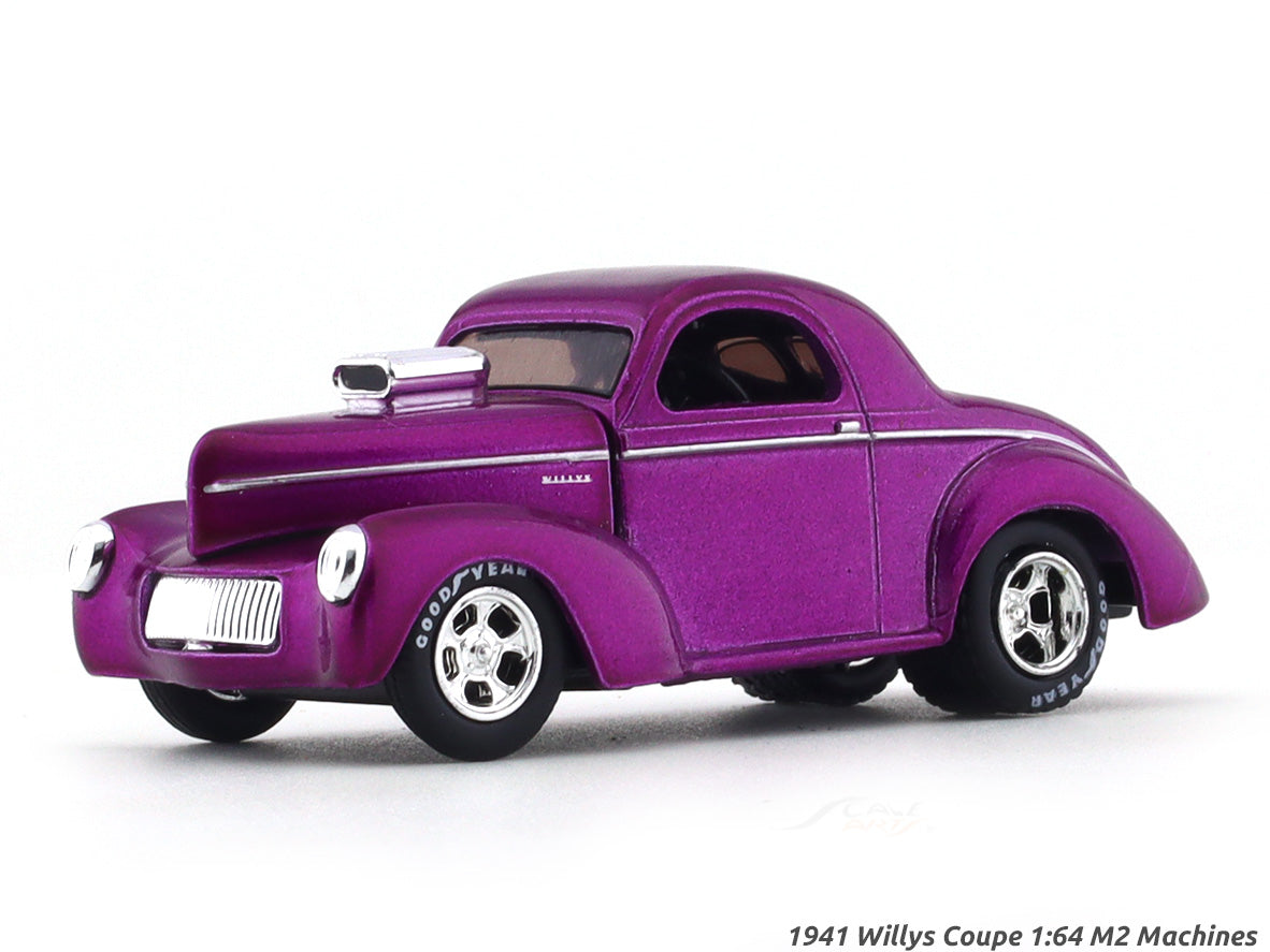 1941 Willys Coupe pink 1:64 M2 Machines diecast scale model