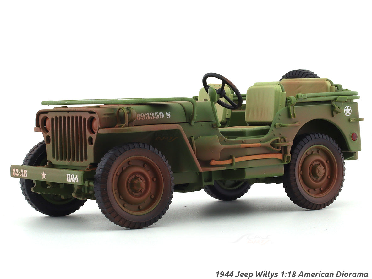 1944 Jeep Willys Green 1:18 American Diorama diecast scale model car ...