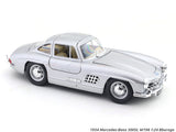 1954 Mercedes-Benz 300SL Silver with Acrylic Case 1:24 Bburago Licensed Diecast Scale Model Car Collectible