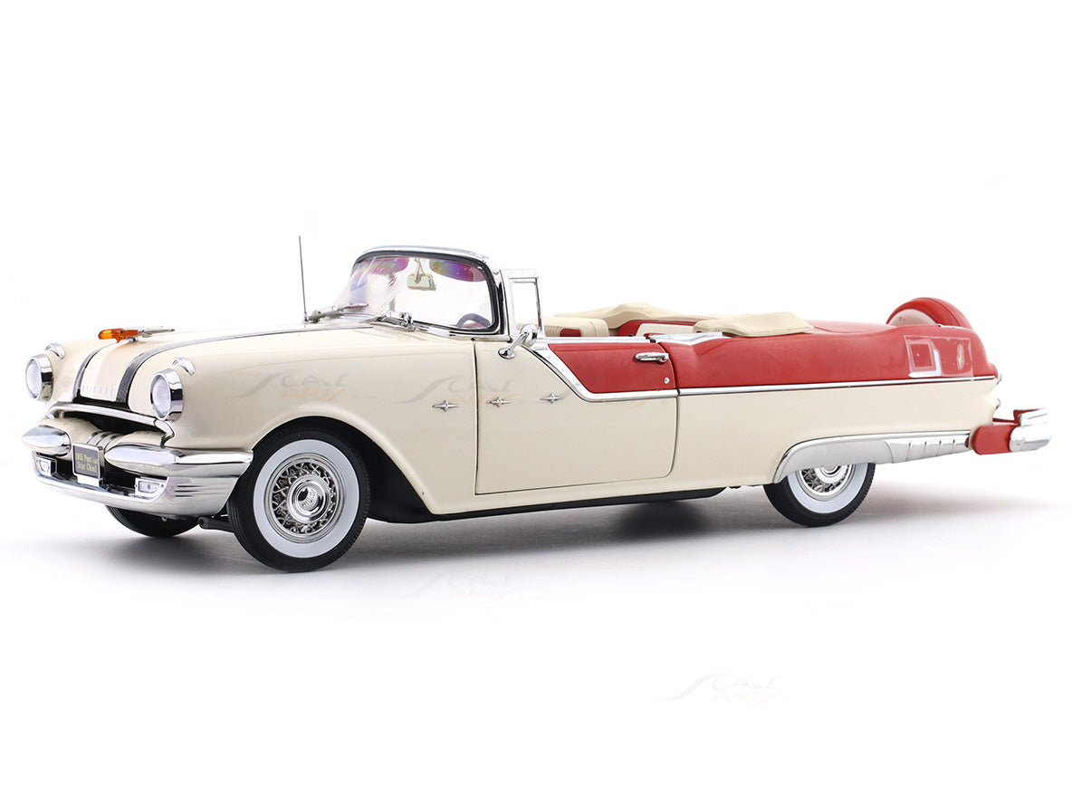 1955 Pontiac Star Chief Red & Beige 1:18 Scale Model | Sunstar