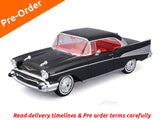 Pre Order : 1957 Chevrolet Bel Air coupe black 1:18 Maisto Licensed Diecast Scale Model car Collectible