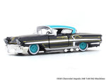 1958 Chevrolet Impala 348 black 1:64 M2 Machines diecast hauler scale model