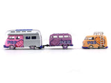 1959 Volkswagen Double Cab Pickup , Trailer & 1960 Volkswagen Delivery 1:64 M2 Machines diecast hauler scale model