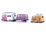 1959 Volkswagen Double Cab Pickup , Trailer & 1960 Volkswagen Delivery 1:64 M2 Machines diecast hauler scale model