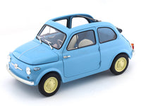 1960 Fiat 500D Cabriolet Open Top Blue 1:18 Kyosho diecast scale model car collectible