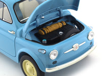 1960 Fiat 500D Cabriolet Open Top Blue 1:18 Kyosho diecast scale model car collectible