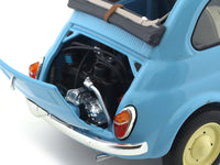 1960 Fiat 500D Cabriolet Open Top Blue 1:18 Kyosho diecast scale model car collectible