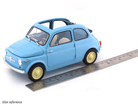 1960 Fiat 500D Cabriolet Open Top Blue 1:18 Kyosho diecast scale model car collectible