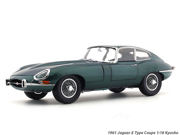 1961 Jaguar E Type Coupe green 1:18 Kyosho diecast scale model car collectible