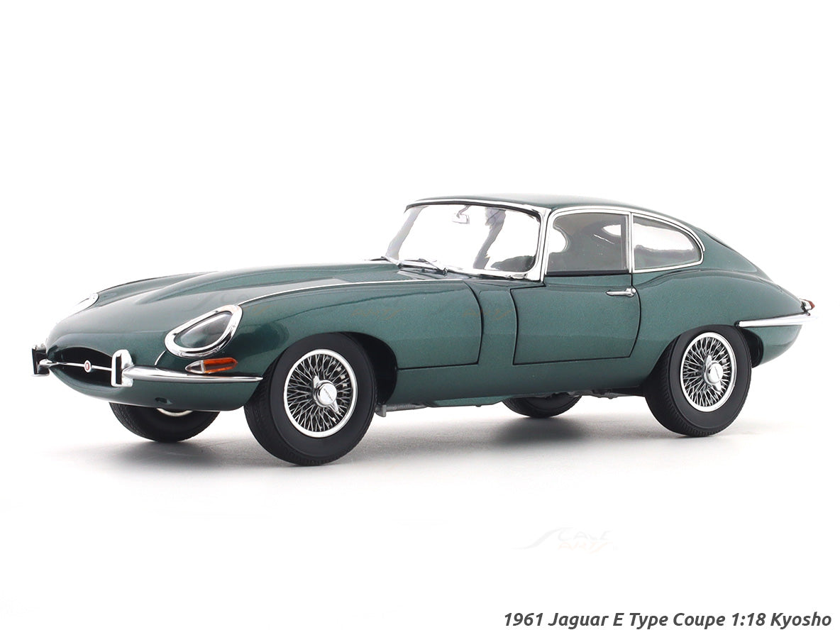 ミニカー 1/18 JAGUAR E-Type 1961 Jaguar E Type Coupe green 1:18 Kyosho licensed premium