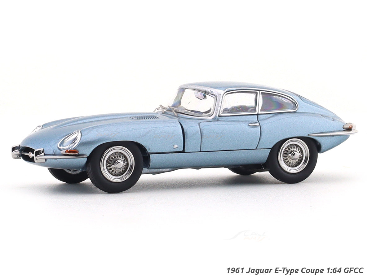 1961 Jaguar E-Type Coupe blue 1:64 GFCC diecast scale model
