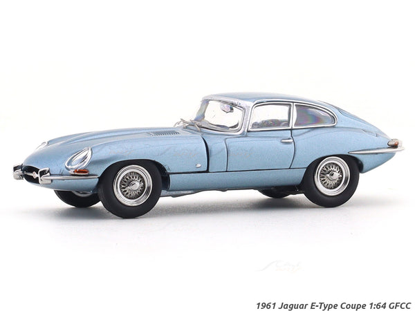 1961 Jaguar E-Type Coupe blue 1:64 GFCC diecast scale model miniature car collectible